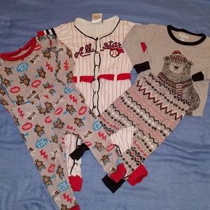 3 Pairs Boys Pajamas 24 Mo